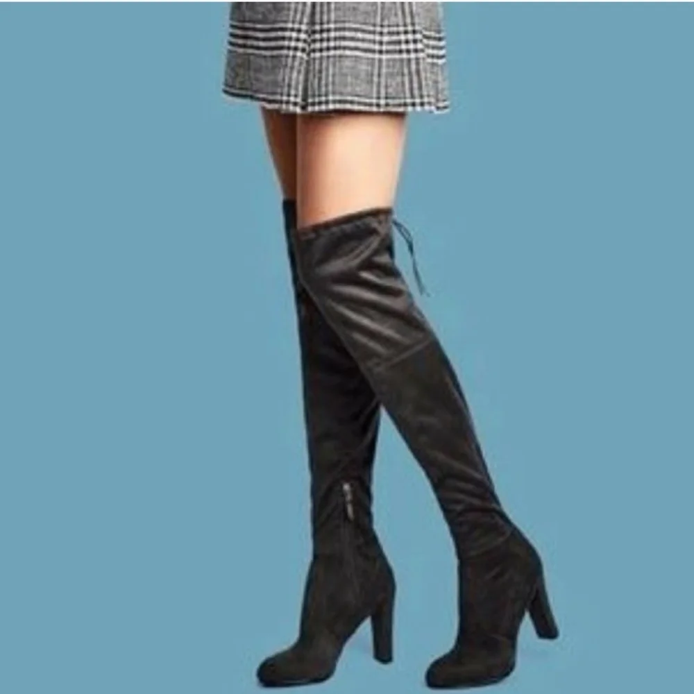 Sam Edelman Kent Black heeled Over the Knee faux suede Boots size 10